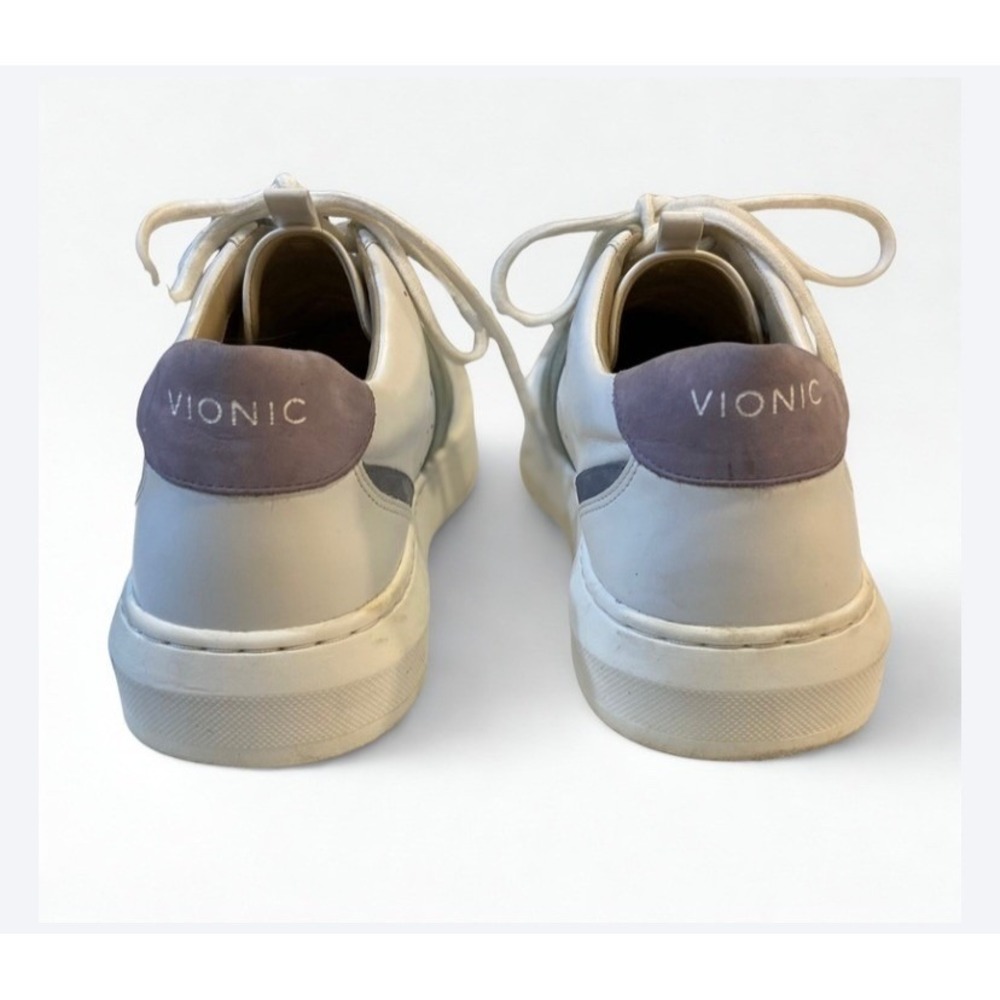 Vionic Simasa White Leather Lavender Sage Green Sneakers Womens Size 10 Low Top - Picture 7 of 8